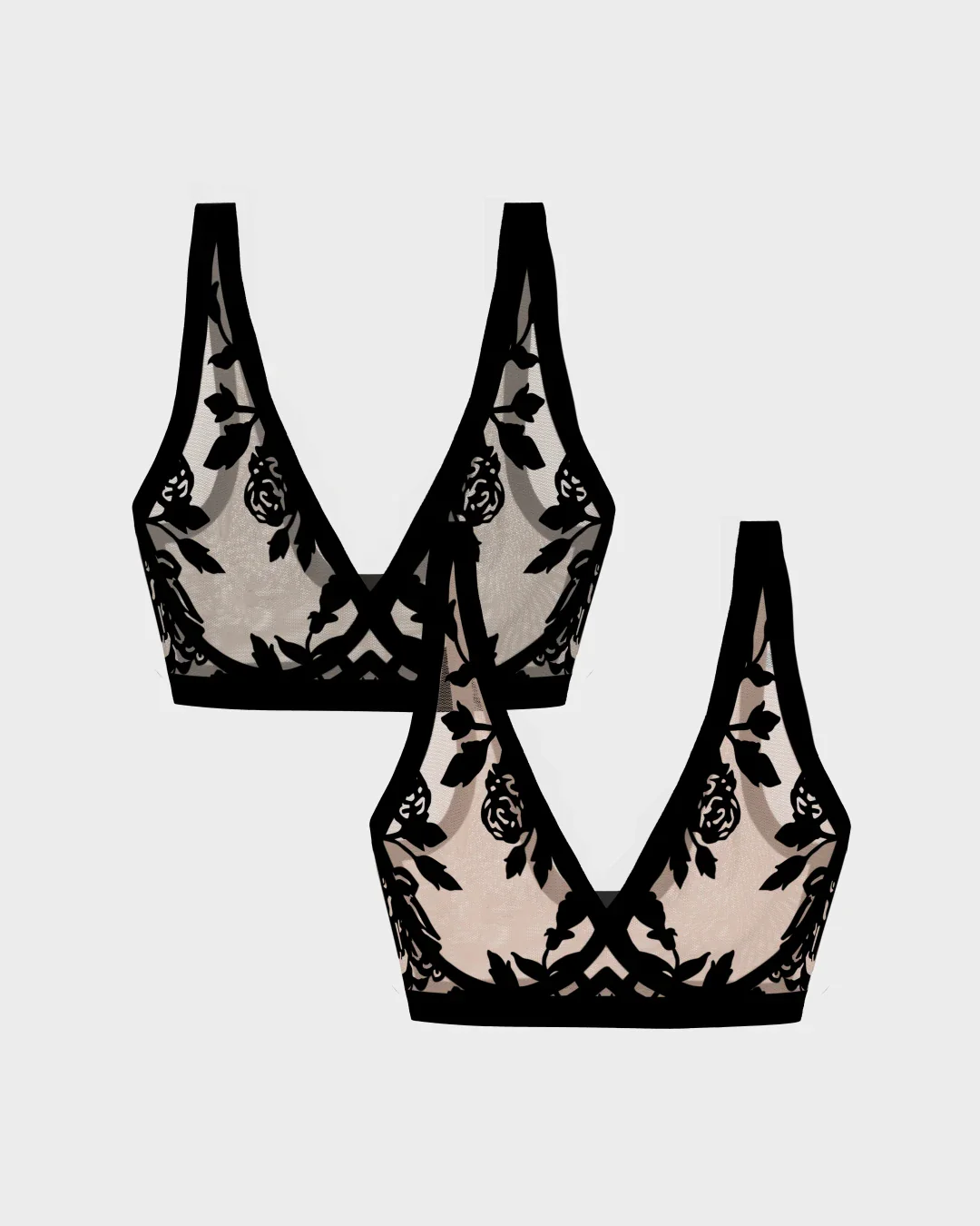 Madam Noir and Madam Oh La La Sheer Bralette Duo