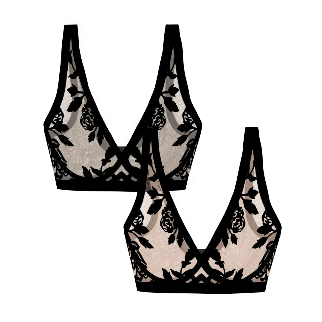 Madam Noir and Madam Oh La La Sheer Bralette Duo