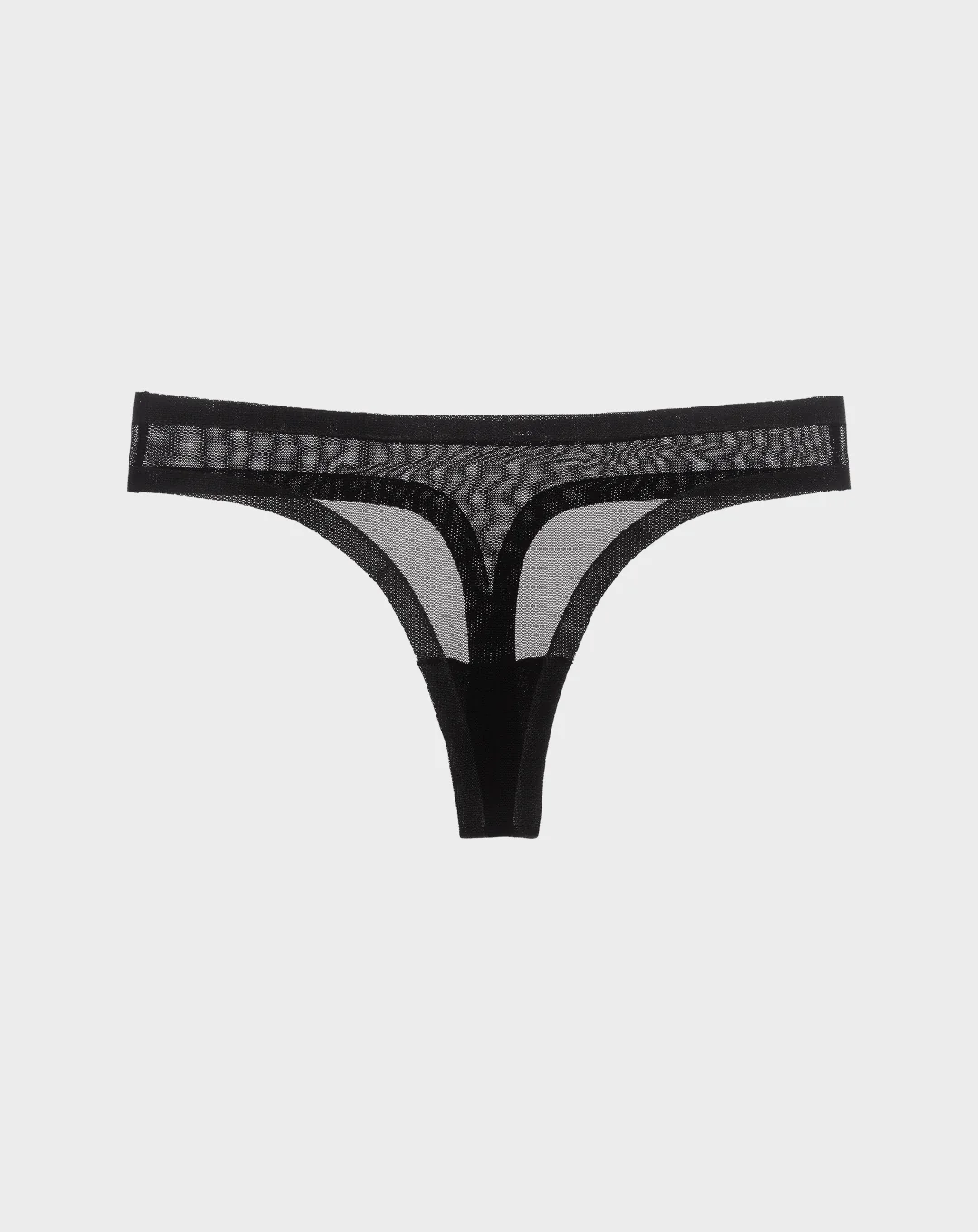 Black Mesh Thong