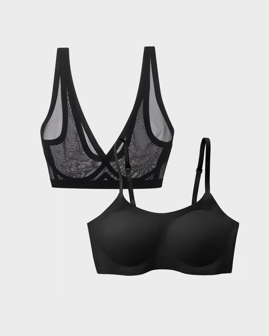 Black Sheer and Support Bra Bundle