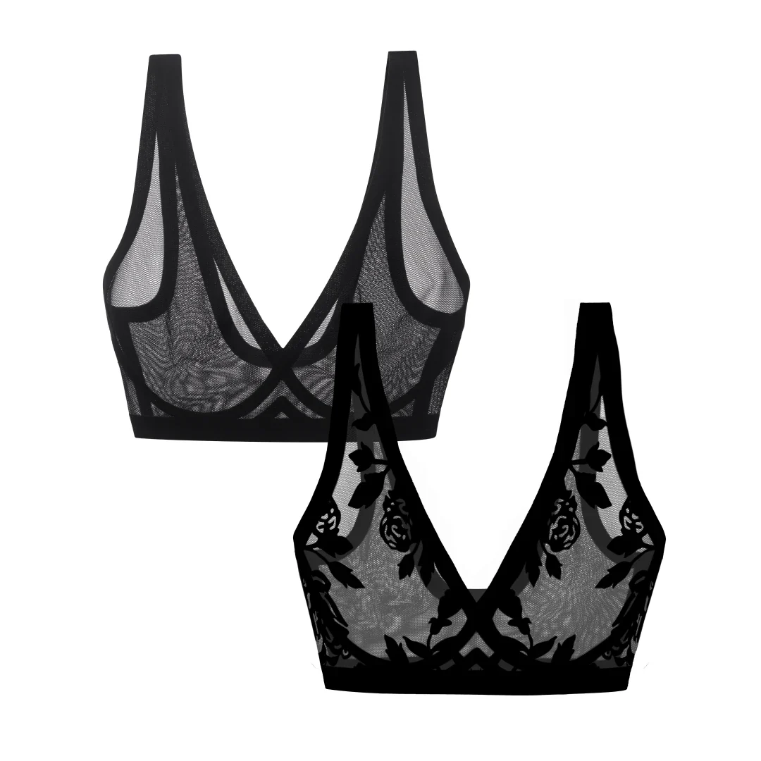 Madam Royale and Black Sheer Bralette Bundle